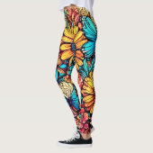 Levendige Floral Doodle Explosion Leggings (Links)