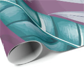 Levendige Floral Fantasy op Deep Paarse Canvas Cadeaupapier (Rol Hoek)