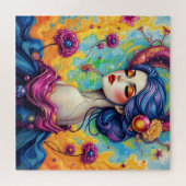 Levendige Floral Fantasy Vrouw Jigsaw Puzzel (Horizontaal)