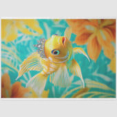 Levendige Floral Fish Decoupage Tissuepapier (Voorkant)