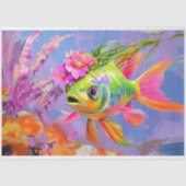Levendige  Floral Fish Decoupage Tissuepapier (Voorkant)