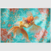 Levendige  Floral Fish Decoupage Tissuepapier (Voorkant)