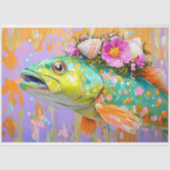 Levendige  Floral Fish Decoupage Tissuepapier (Voorkant)