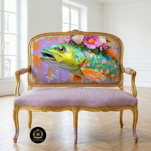 Levendige  Floral Fish Decoupage Tissuepapier