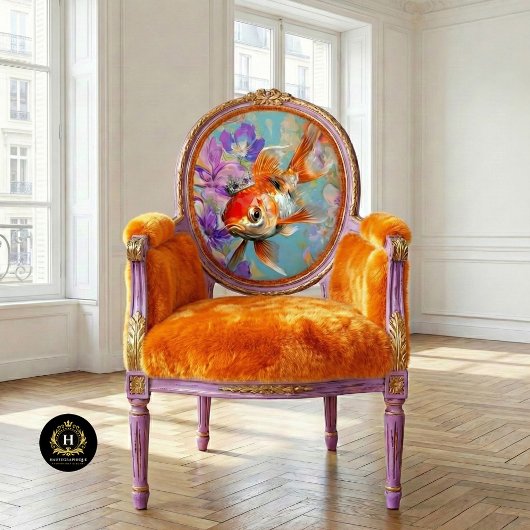 Levendige  Floral Fish Decoupage Tissuepapier