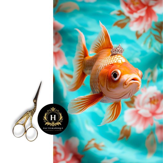 Levendige  Floral Fish Decoupage Tissuepapier