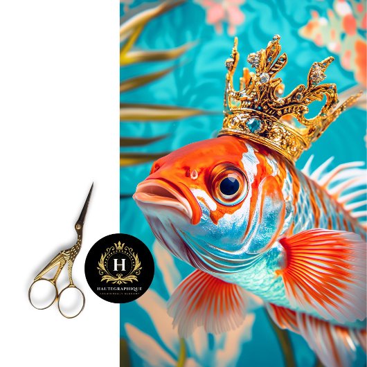 Levendige  Floral Fish Decoupage Tissuepapier