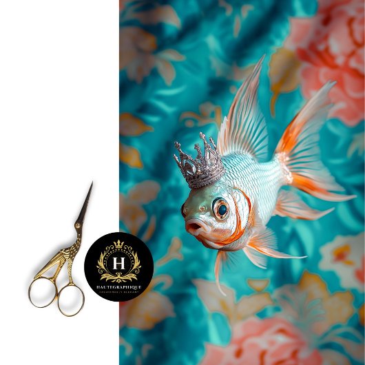 Levendige  Floral Fish Decoupage Tissuepapier