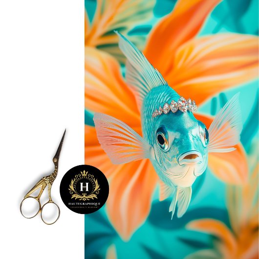 Levendige  Floral Fish Decoupage Tissuepapier