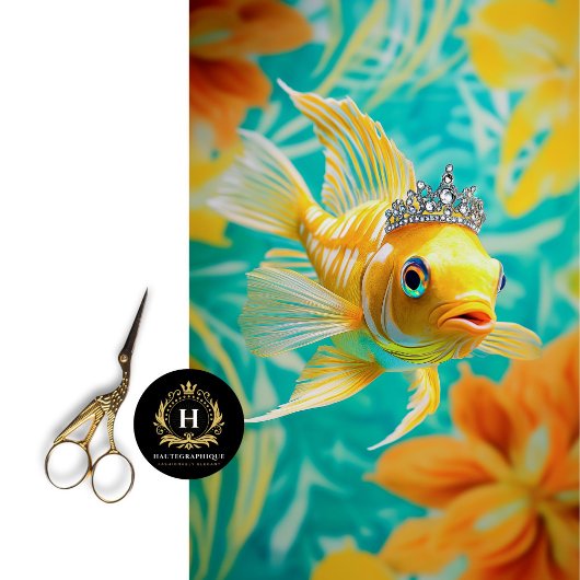 Levendige Floral Fish Decoupage Tissuepapier