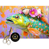 Levendige  Floral Fish Decoupage Tissuepapier
