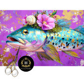 Levendige  Floral Fish Decoupage Tissuepapier