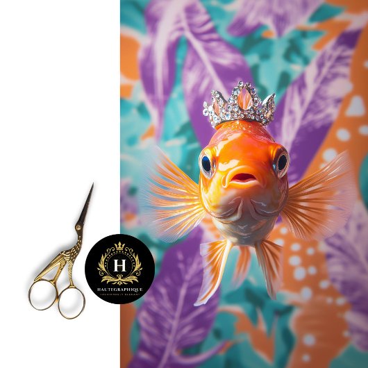 Levendige  Floral Fish Decoupage Tissuepapier