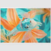 Levendige  Floral Fish Decoupage Tissuepapier (Voorkant)