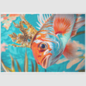 Levendige  Floral Fish Decoupage Tissuepapier (Voorkant)