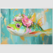 Levendige  Floral Fish Decoupage Tissuepapier (Voorkant)