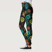 Levendige Floral Fusion Leggings ontwerp (Links)