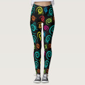 Levendige Floral Fusion Leggings ontwerp (Voorkant)