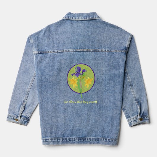 Levendige Floral Harmony Art Print Denim Jacket (Achterkant)