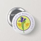 Levendige Floral Harmony Art Print Kies vreugde Ronde Button 5,7 Cm (Voorkant /achterkant)