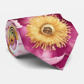 Levendige Floral Harmony Bruidegom Wedding Favorie Stropdas (Opgerold)