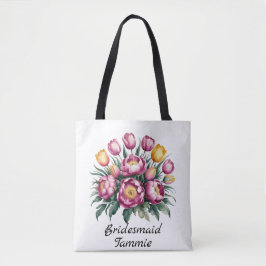 Levendige Floral Harmony Bruidsmeisje gunst Tote Bag