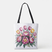 Levendige Floral Harmony Bruidsmeisje gunst Tote Bag (Achterkant)