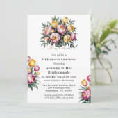 Levendige Floral Harmony Bruidsmeisjes Luncheon Kaart (Staand voorkant)