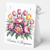 Levendige Floral Harmony bruiloft Bedankdoosjes (Achterkant)