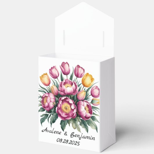 Levendige Floral Harmony bruiloft Bedankdoosjes (Open)