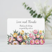 Levendige Floral Harmony bruiloft Bedankkaart (Staand voorkant)