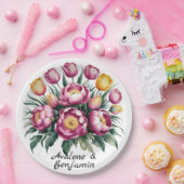 Levendige Floral Harmony bruiloft Papieren Bordje (Feest)