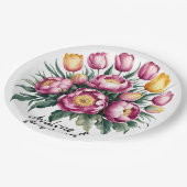 Levendige Floral Harmony bruiloft Papieren Bordje (Gekanteld)