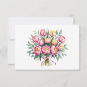 Levendige Floral Harmony bruiloft RSVP Kaartje (Achterkant)