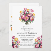 Levendige Floral Harmony Paren Douche Kaart (Voorkant / Achterkant)