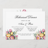 Levendige Floral Harmony repetitie diner Kaart (Voorkant / Achterkant)