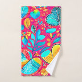 Levendige Floral Heart Art Bad Handdoek (Handdoek)