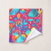 Levendige Floral Heart Art Bad Handdoek (Wasdoekje)