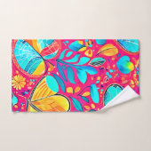 Levendige Floral Heart Art Bad Handdoek (Handdoek)