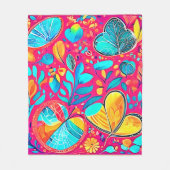 Levendige Floral Heart Art Fleece Deken (Voorkant)
