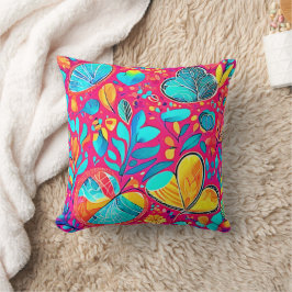 Levendige Floral Heart Art Kussen