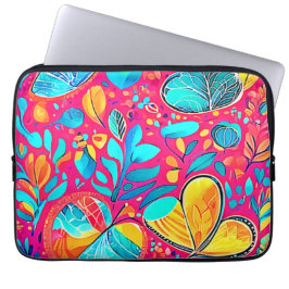 Levendige Floral Heart Art Laptop Sleeve