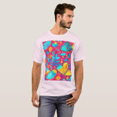 Levendige Floral Heart Art T-shirt (Voorkant volledig)