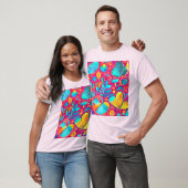 Levendige Floral Heart Art T-shirt (Unisex)