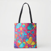 Levendige Floral Heart Art Tote Bag (Voorkant)