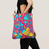 Levendige Floral Heart Art Tote Bag (Dichtbij)