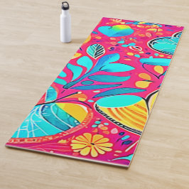 Levendige Floral Heart Art Yogamat