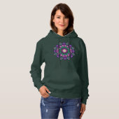 Levendige Floral Mandala Art Hoodie (Voorkant volledig)