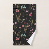 Levendige Floral Medley Donkere achtergrond Bad Handdoek (Handdoek)