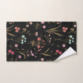 Levendige Floral Medley Donkere achtergrond Bad Handdoek (Handdoek)